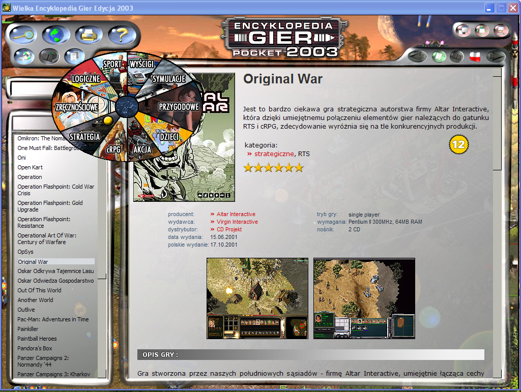 Original War - Wielka Encyklopedia Gier 2003 Pocket